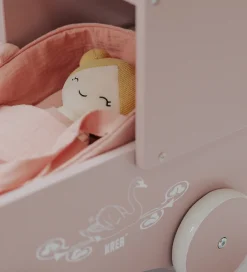 Krea Dukker Og Tilbehør>Dukkevogn - Træ - Rose
