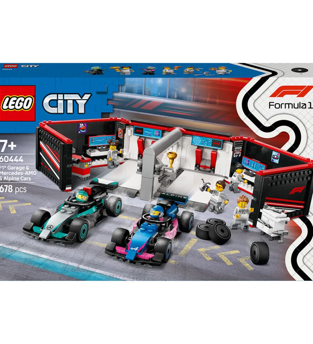 LEGO® Konstruktionslegetøj|Lego®>City - F1® Garage: Mercedes-AMG og Alp... 60444 - 678 Dele