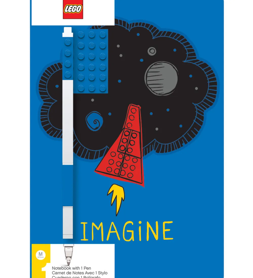 LEGO® Lego®>Notesbog m. Gel Pen - Imagine