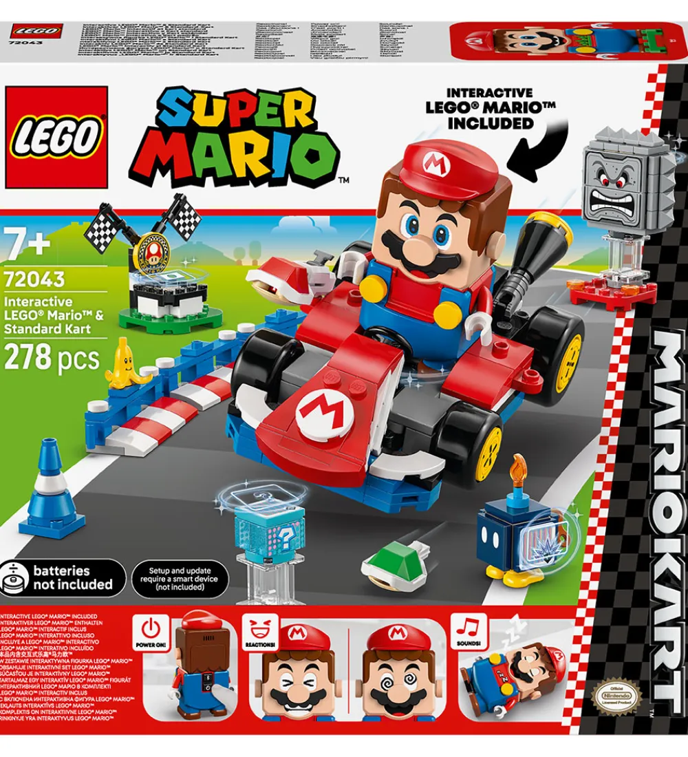 LEGO® Lego®|Konstruktionslegetøj>Super Mario - Mario Kart Interaktiv Mario 72043 - 278 Dele