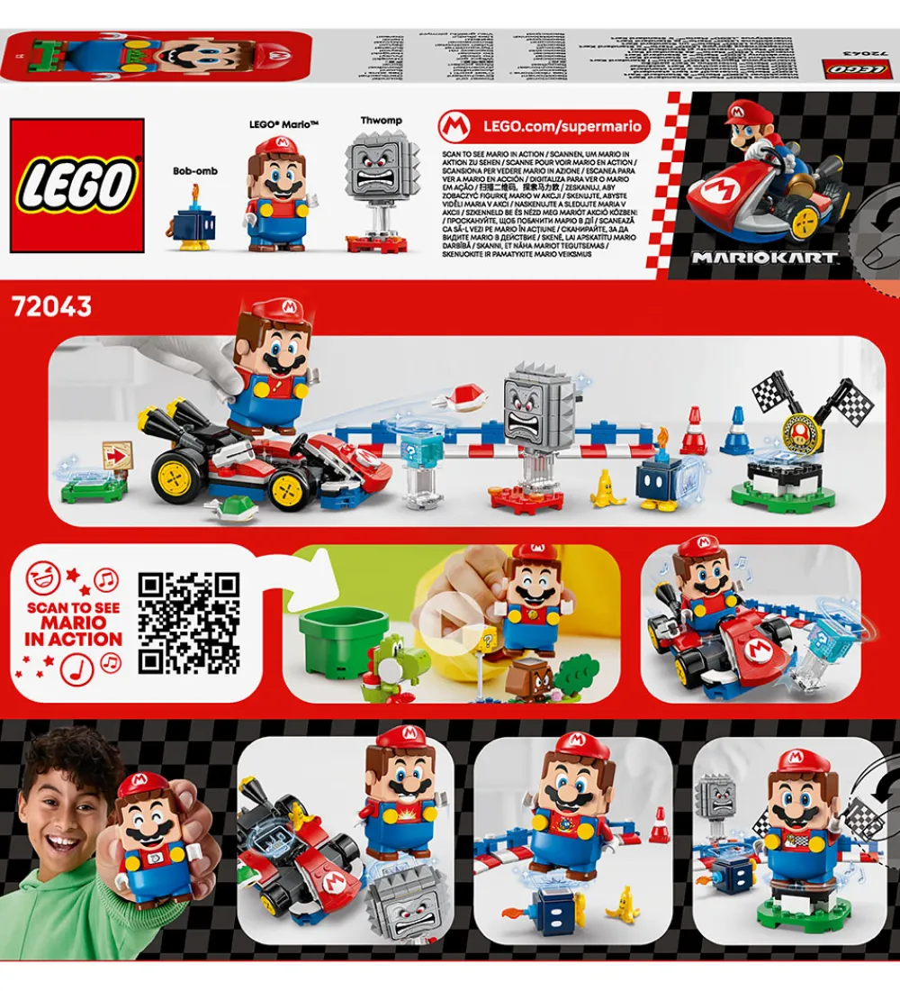 LEGO® Lego®|Konstruktionslegetøj>Super Mario - Mario Kart Interaktiv Mario 72043 - 278 Dele