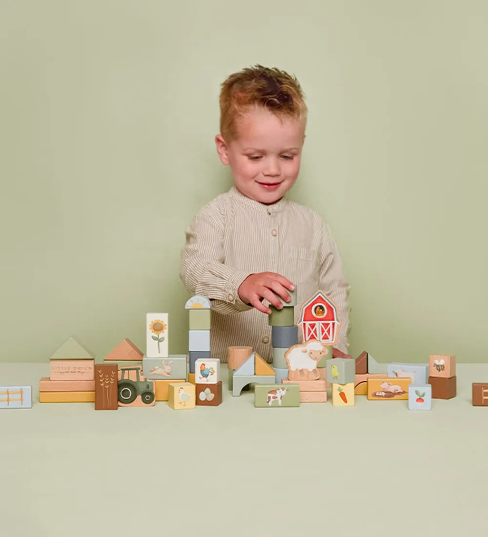 Little Dutch Trælegetøj>Byggeklodser - Træ - 50 Dele - Little Farm