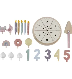 Little Dutch Rolleleg|Trælegetøj>Fødselsdagskage - 26 Dele - Træ - Rosa