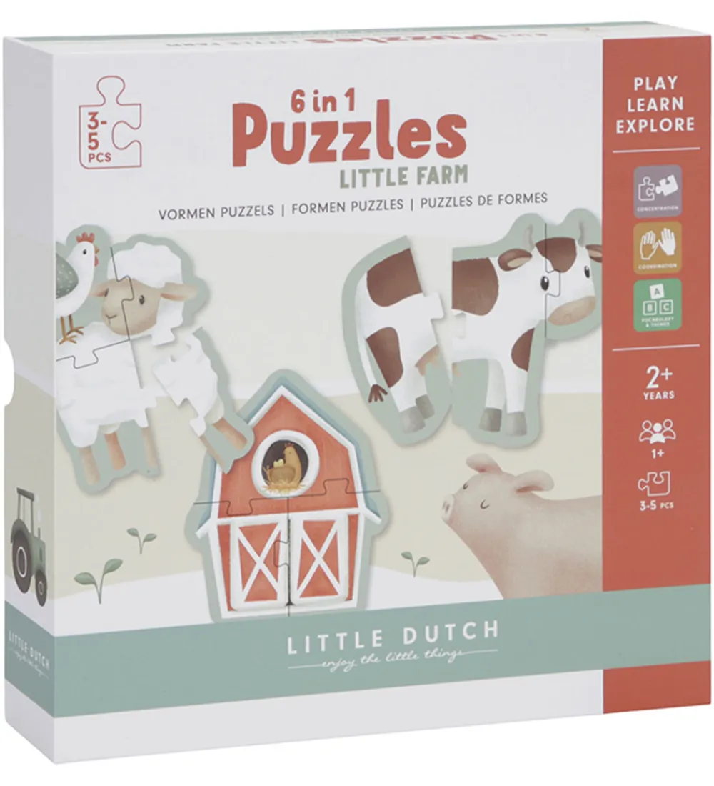 Little Dutch Puslespil>Puslespil - 6-i-1 - Little Farm