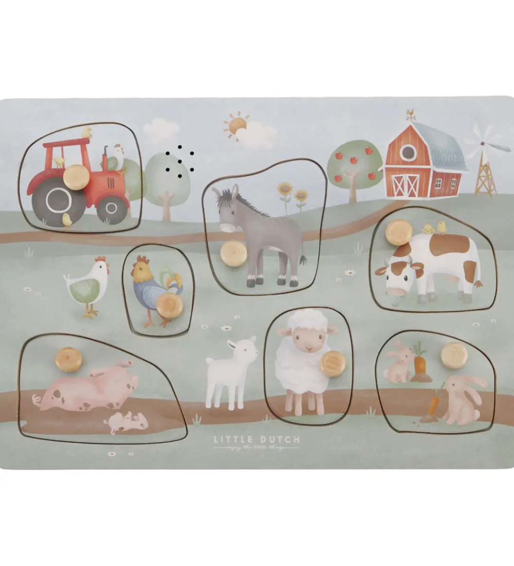 Little Dutch Puslespil>Puslespil m. Lyd - Træ - 7 Brikker - Little Farm