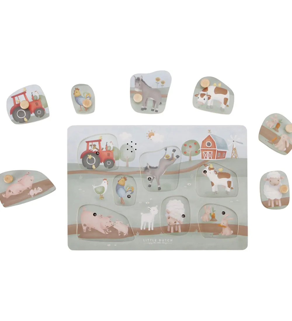 Little Dutch Puslespil>Puslespil m. Lyd - Træ - 7 Brikker - Little Farm