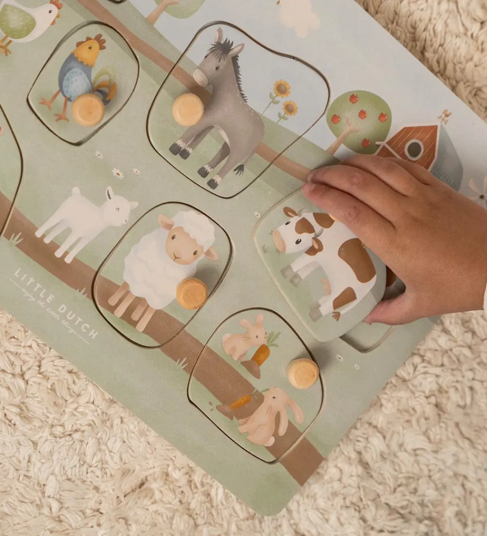 Little Dutch Puslespil>Puslespil m. Lyd - Træ - 7 Brikker - Little Farm