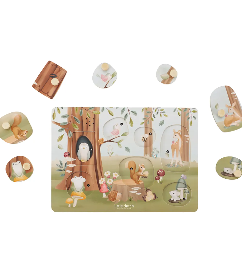 Little Dutch Puslespil>Puslespil m. Lyd - Træ - 7 Brikker - Forest Friends