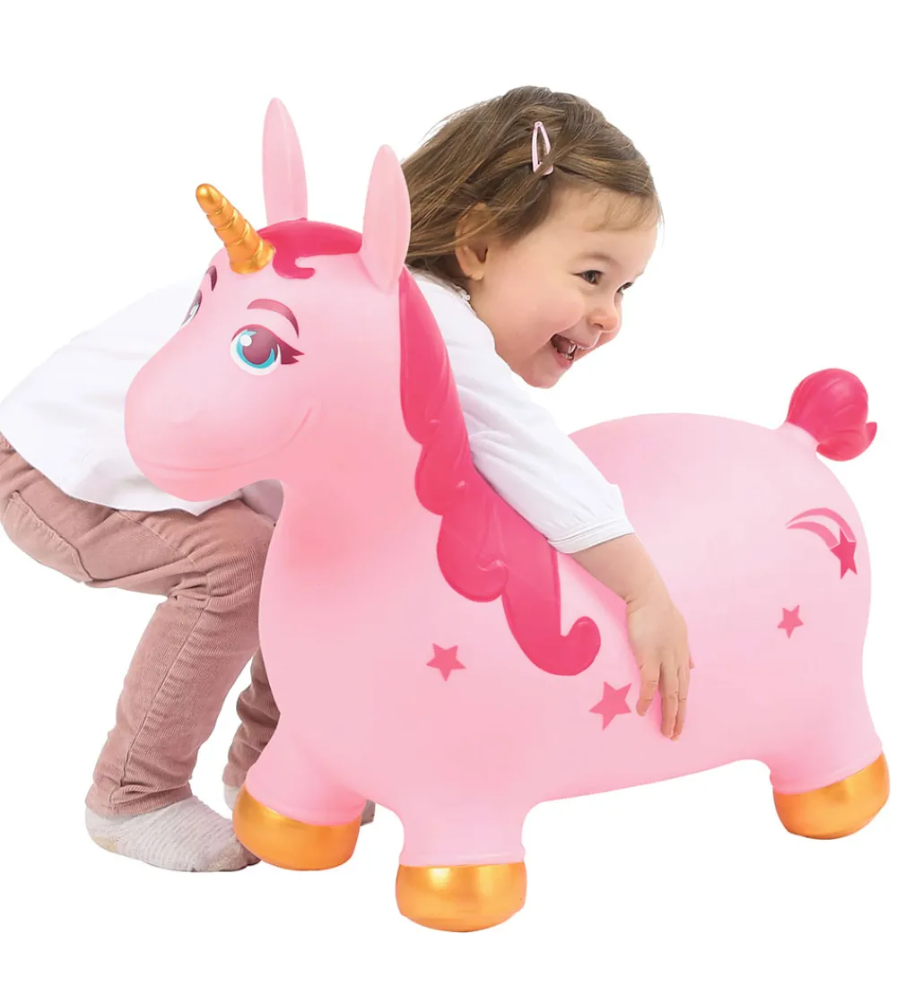 Ludi Tumledyr|Motorisk Legetøj>Hoppedyr - Enhjørning - Pink/Guld