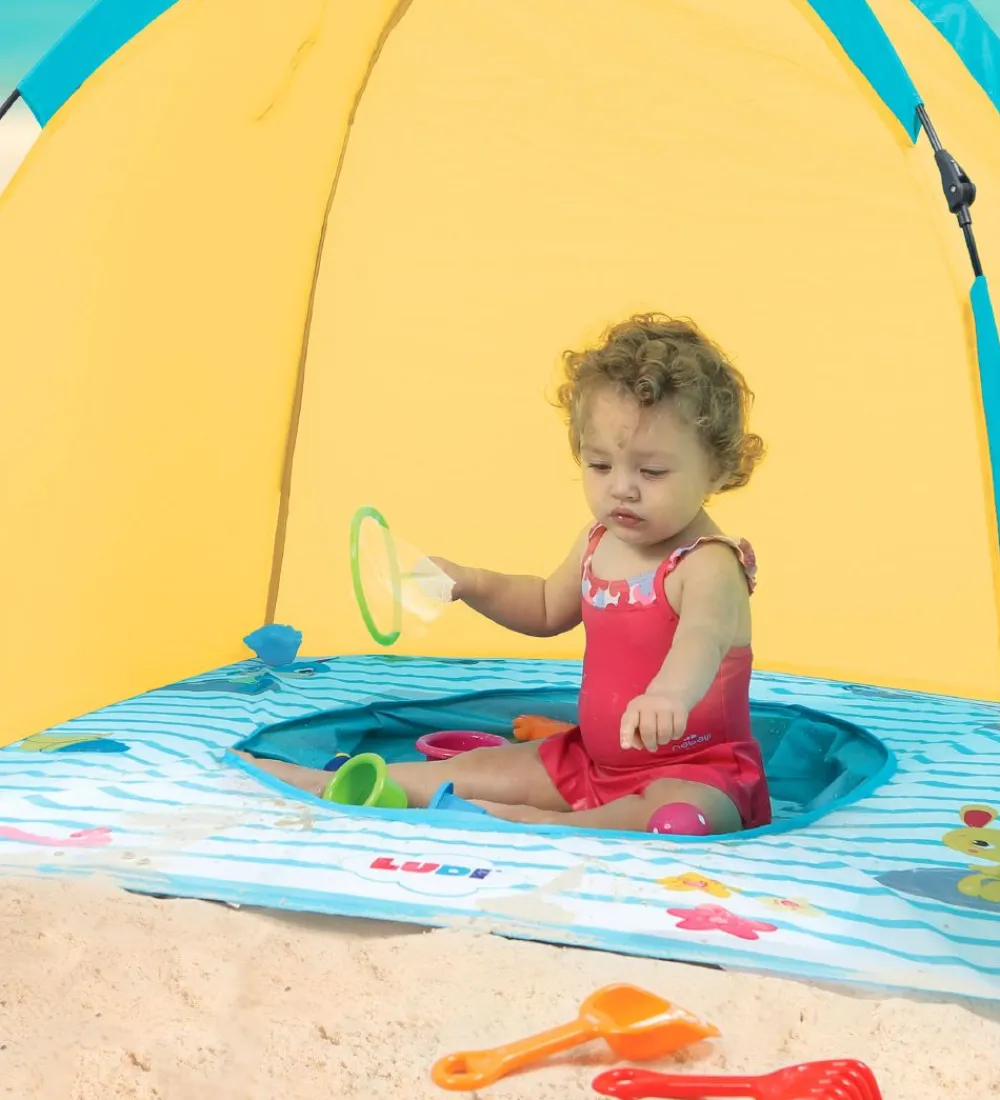 Ludi Legetelte|Badebassin>Skyggetelt m. Bassin - UV 50+ - Gul