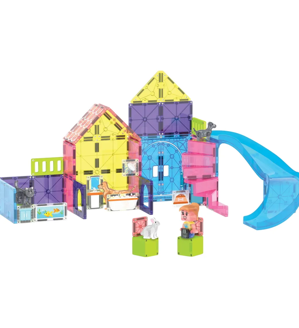 Magna-Tiles Magnetlegetøj|Konstruktionslegetøj>Magna Tiles Magnetsæt - 50 Dele - Pet Playhouse + MicroMAGS
