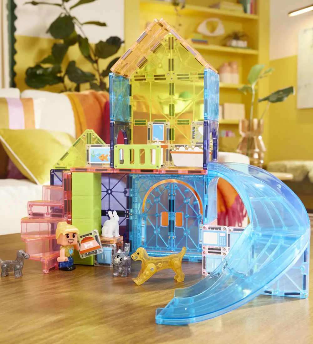 Magna-Tiles Magnetlegetøj|Konstruktionslegetøj>Magna Tiles Magnetsæt - 50 Dele - Pet Playhouse + MicroMAGS