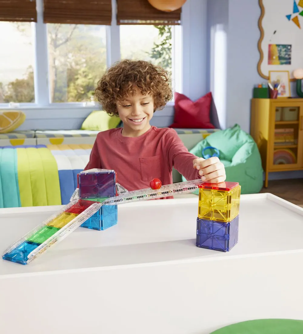 Magna-Tiles Magnetlegetøj|Konstruktionslegetøj>Magnetsæt - 33 Dele - Small Rail Racer + MicroMAGS