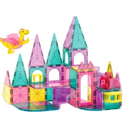 Magna-Tiles Konstruktionslegetøj|Magnetlegetøj>Magnetsæt - 48 Dele - Castle Deluxe + MicroMAGS