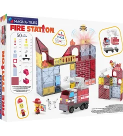 Magna-Tiles Magnetlegetøj|Konstruktionslegetøj>Magnetsæt - 50 Dele - Fire Station + MicroMAGS