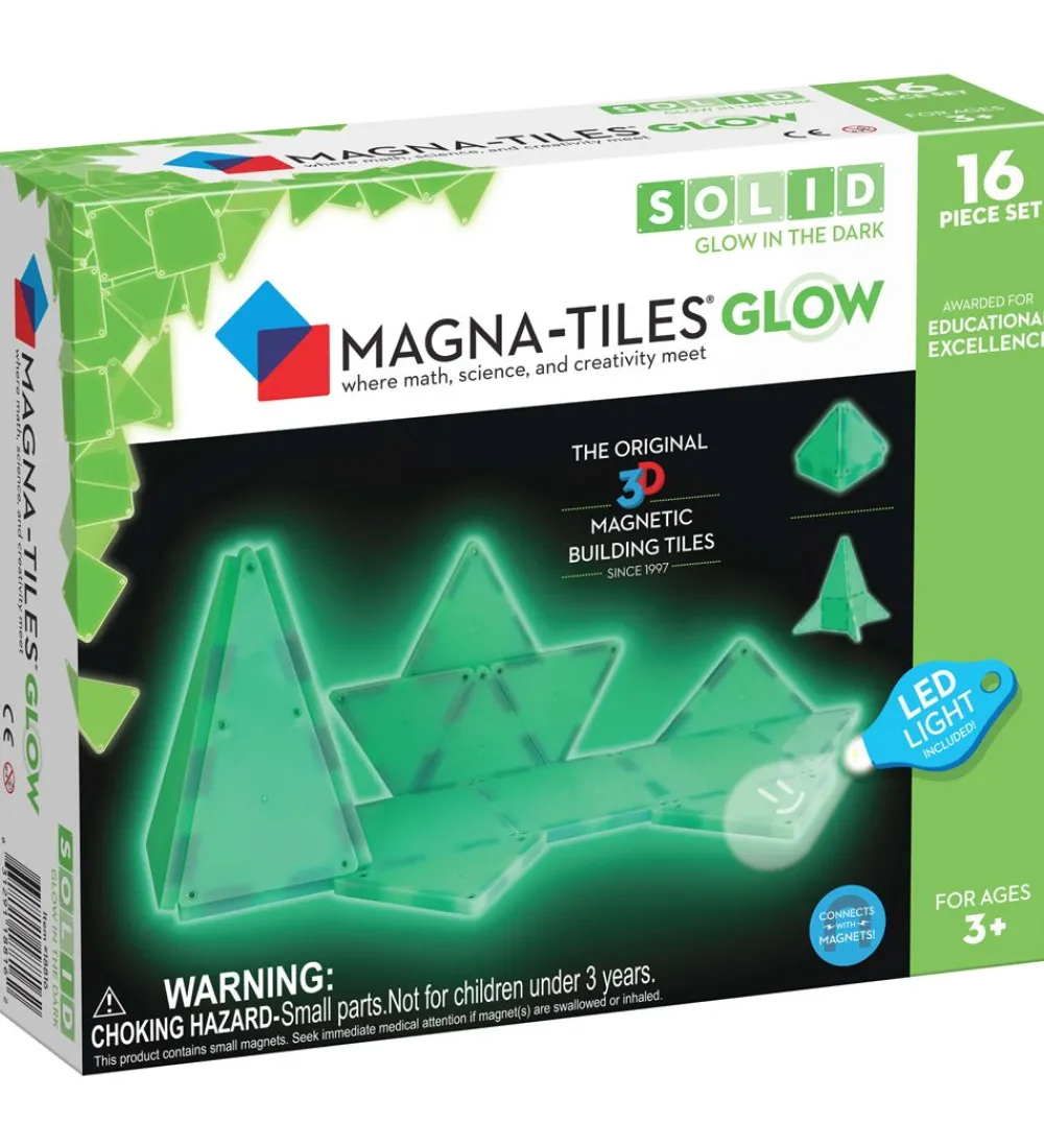 Magna-Tiles Magnetlegetøj>Magnetsæt - 16 Dele - Glow