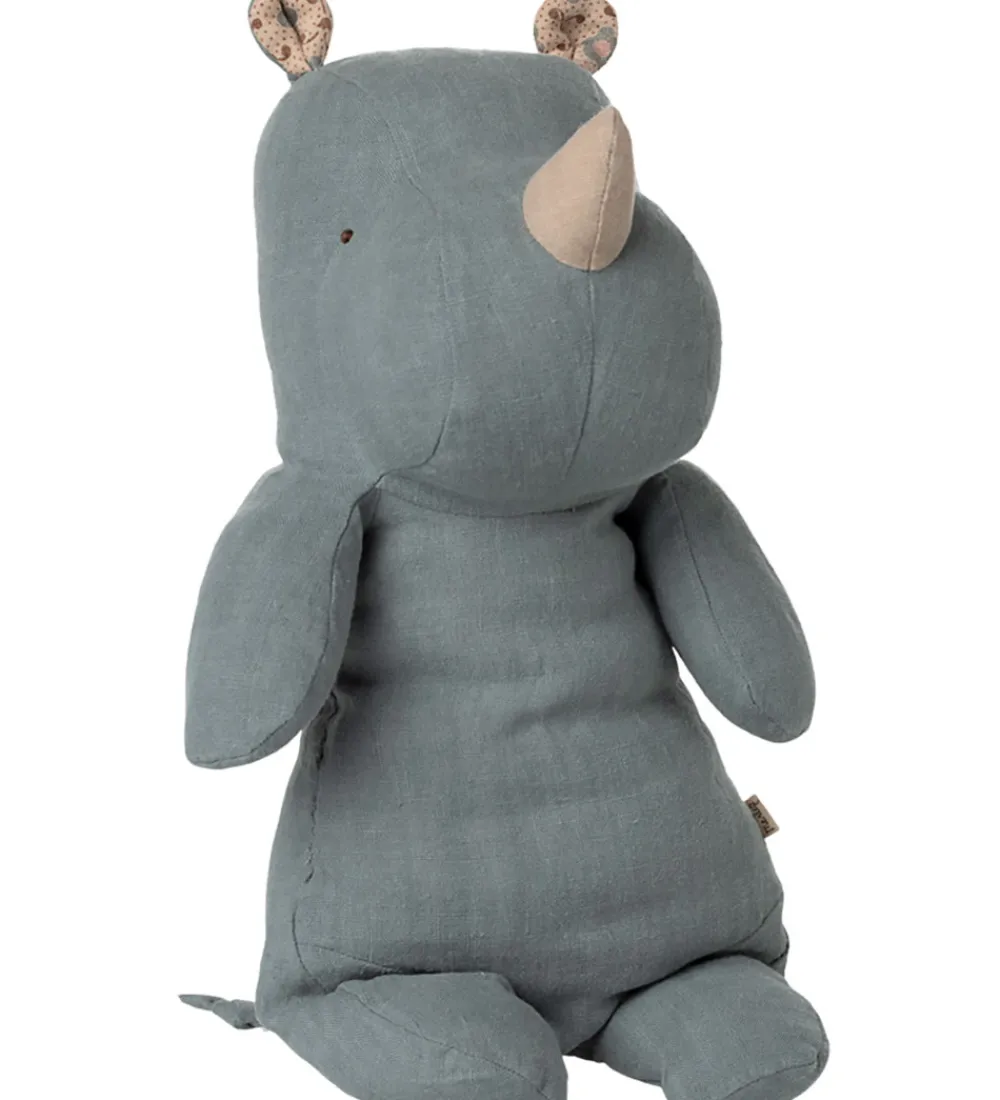 Maileg Bamser>Bamse - Safari Friends - Næsehorn - Medium - Støvet Blå