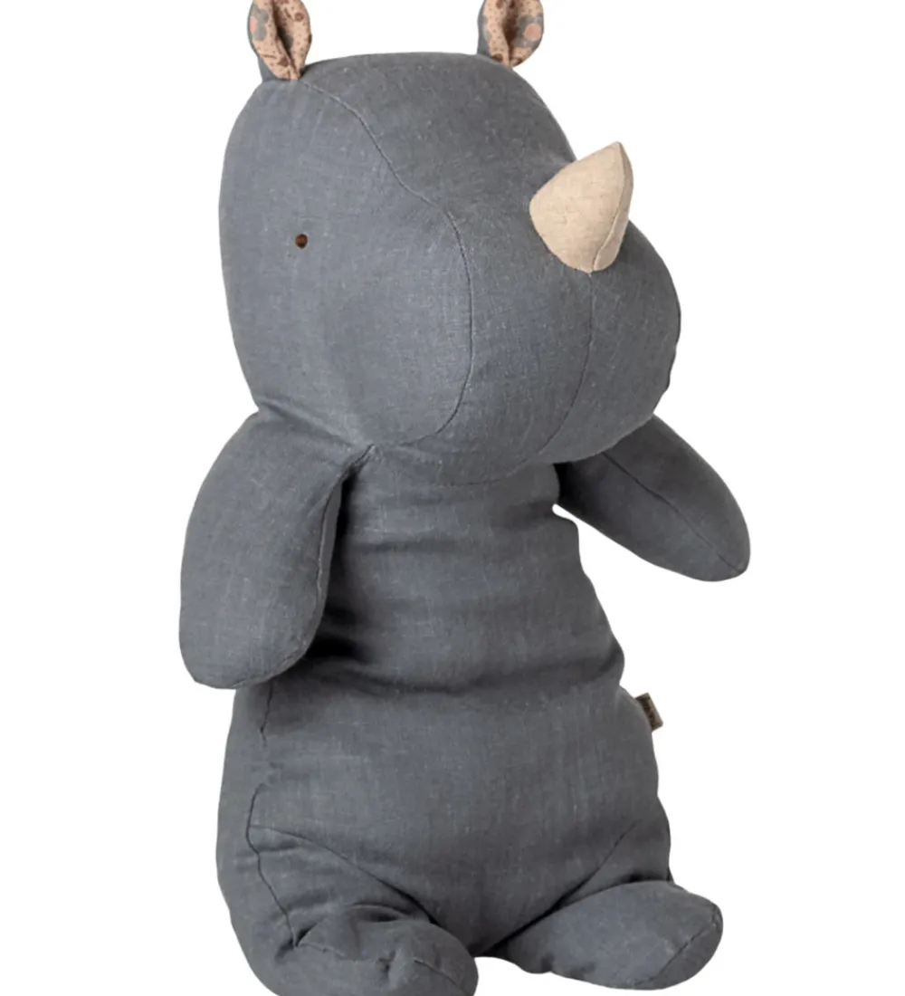 Maileg Bamser>Bamse - Safari Friends - Næsehorn - Medium - Støvet Blå