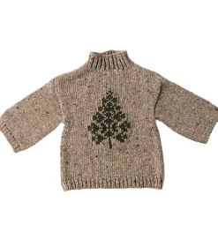 Maileg Dukker Og Tilbehør>Julesweater til Nissedreng - str.6 - Beige/Juletræ