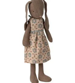 Maileg Dukker Og Tilbehør>Kanin - Kjole m. Blomster - Str. 2 - Brun
