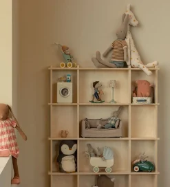 Maileg Dukker Og Tilbehør>Kanin - Str. 3 - 40 cm - Brun m. Rosaternet Kjole