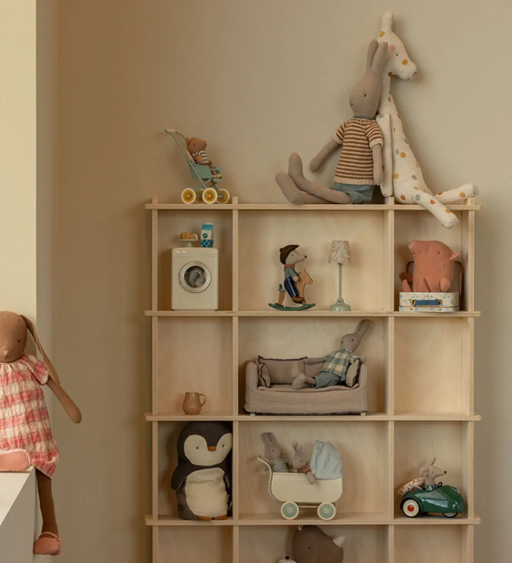 Maileg Dukker Og Tilbehør>Kanin - Str. 3 - 40 cm - Brun m. Rosaternet Kjole