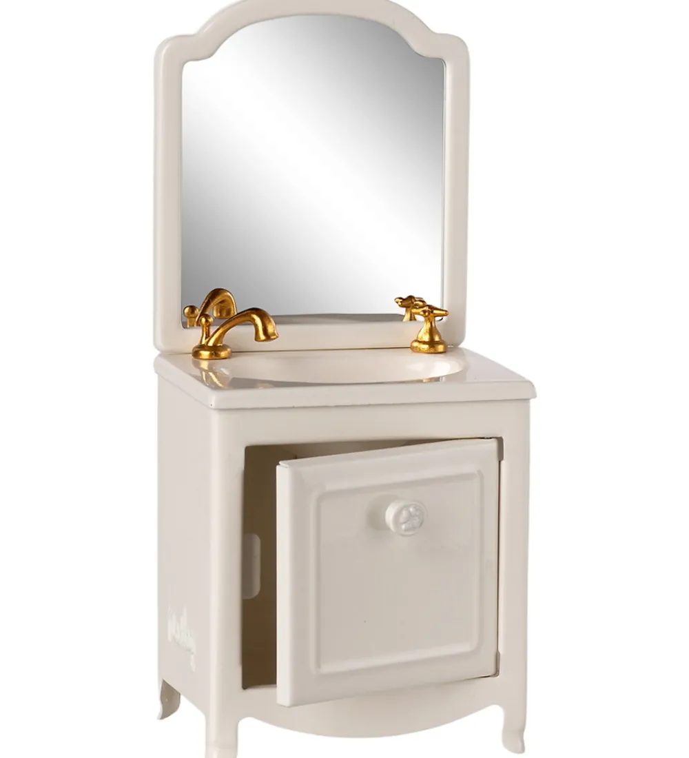 Maileg Dukker Og Tilbehør>Miniature Baderumsmøbel - Mus - Råhvid