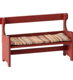 Maileg Dukker Og Tilbehør>Miniature Bænk - Mus - Rød