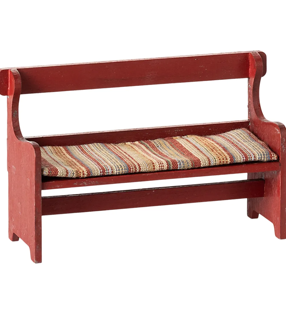 Maileg Dukker Og Tilbehør>Miniature Bænk - Mus - Rød