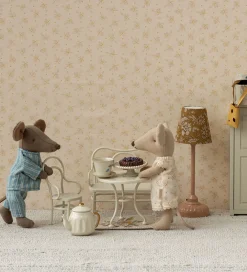 Maileg Dukker Og Tilbehør>Miniature Cafesæt - Bord med Stol og Bænk - Mus - Hvid