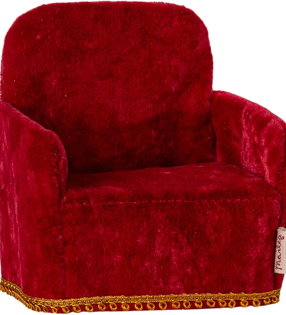 Maileg Dukker Og Tilbehør>Miniature Foldbar Stol - Mus - Rød