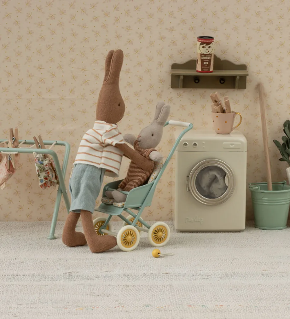 Maileg Dukker Og Tilbehør>Miniature Klapvogn - Mikro - Mint