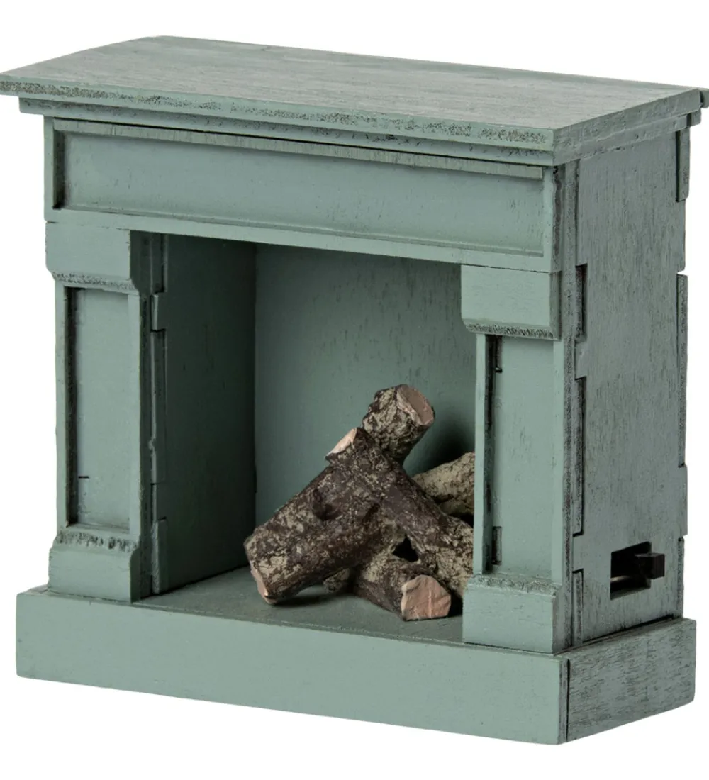 Maileg Dukker Og Tilbehør>Miniature Pejs - Blå