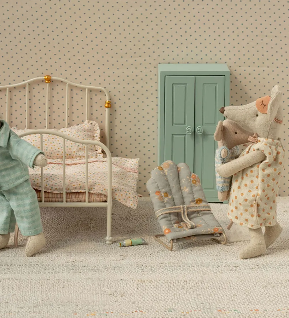 Maileg Dukker Og Tilbehør>Miniature Skråstol - My - Blå m. Blomster