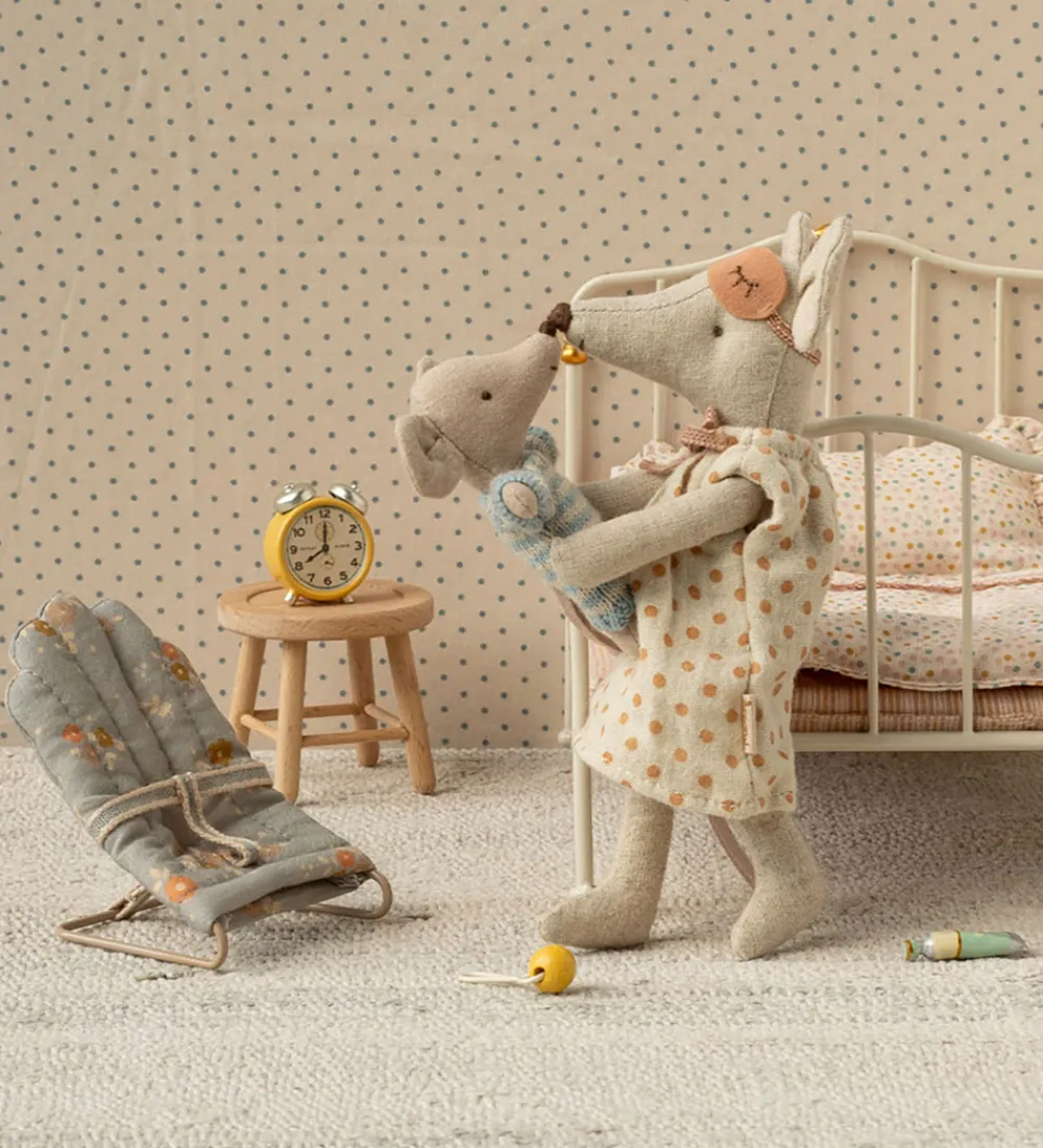 Maileg Dukker Og Tilbehør>Miniature Skråstol - My - Blå m. Blomster