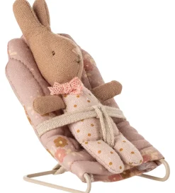 Maileg Dukker Og Tilbehør>Miniature Skråstol - My - Rosa m. Blomster