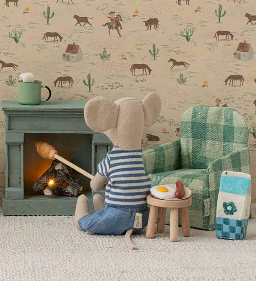 Maileg Dukker Og Tilbehør>Miniature Stol - Foldbar - Mus - Grønternet