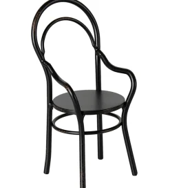 Maileg Dukker Og Tilbehør>Miniature Stol m. Armlæn - Sort