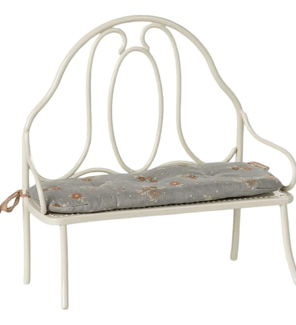 Maileg Dukker Og Tilbehør>Miniature Vintage Bænk - Kanin/Harer - Råhvid