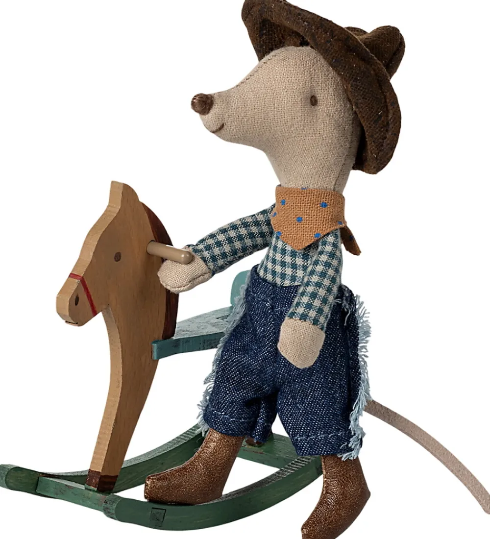 Maileg Figurer>Mus - Cowboymus På Gyngehest - Lillebror