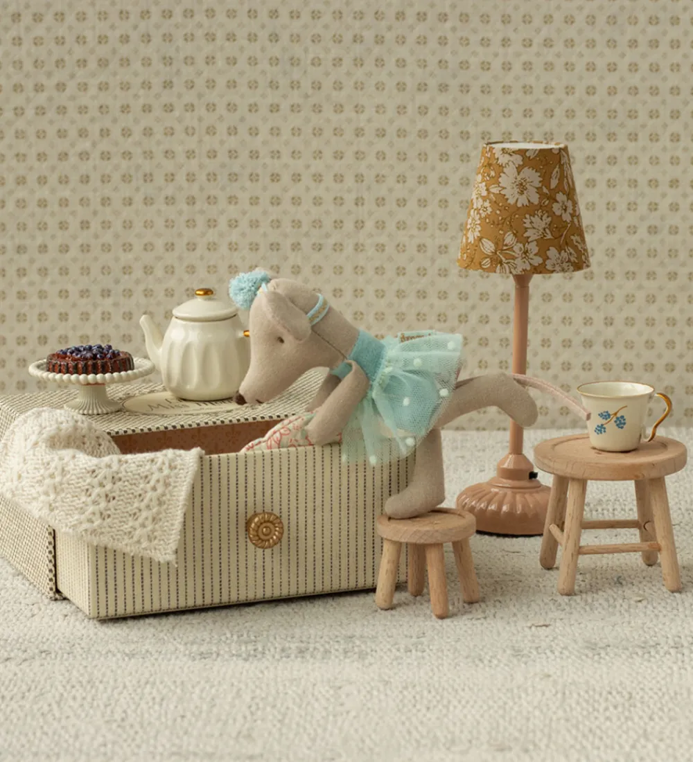 Maileg Dukker Og Tilbehør>Mus - Lillesøster - Dansemus i Seng