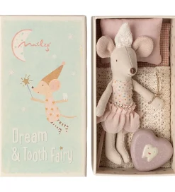 Maileg Dukker Og Tilbehør>Mus - Lillesøster - Tandfe i Tændstikæske