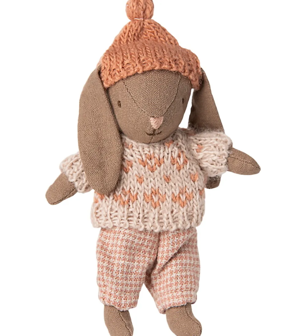 Maileg Dukker Og Tilbehør>Vinter Kanin - Micro - Brun - Rose