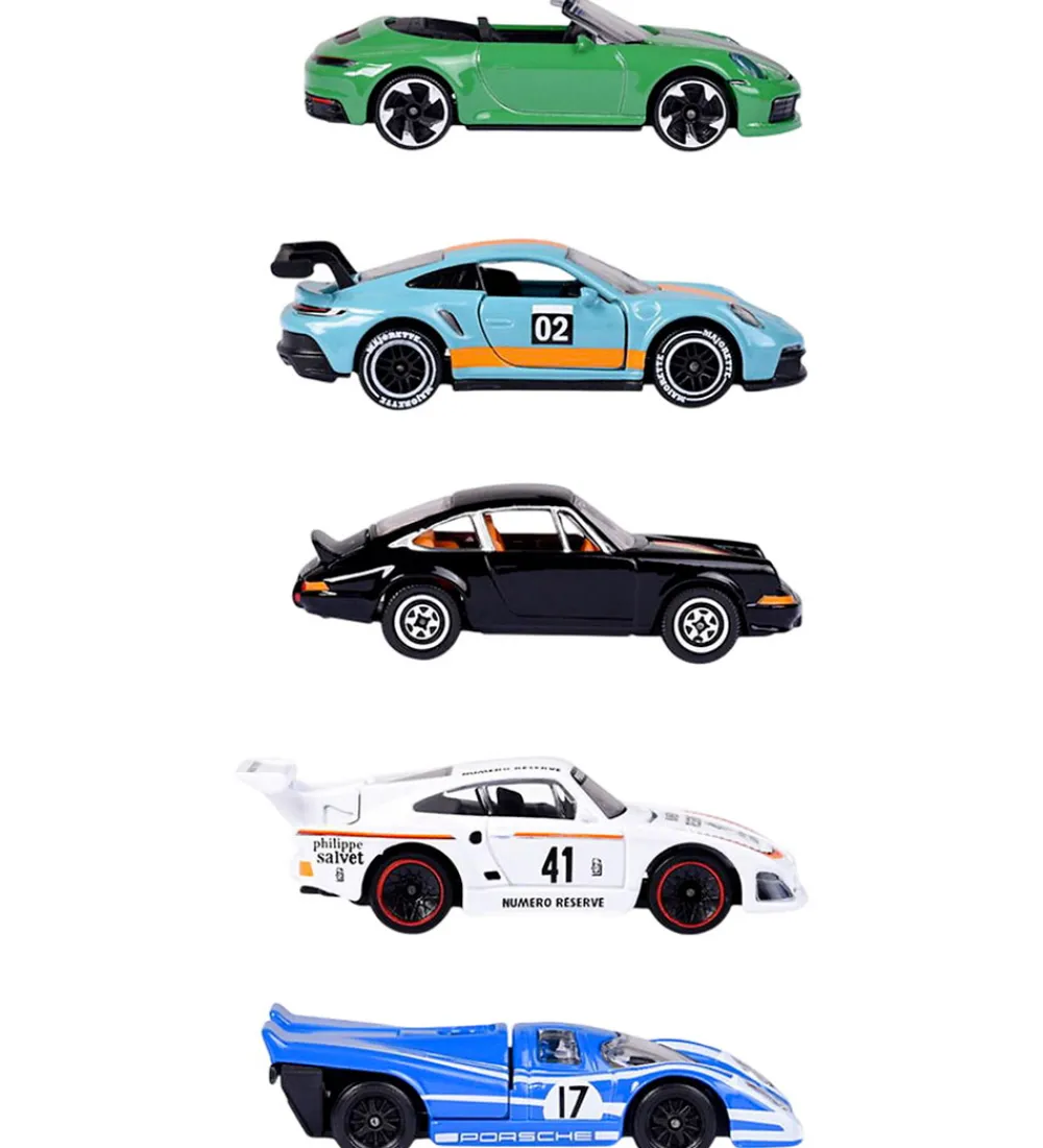 Majorette Biler, Tog Og Køretøjer>Biler - Porsche - 5-pak