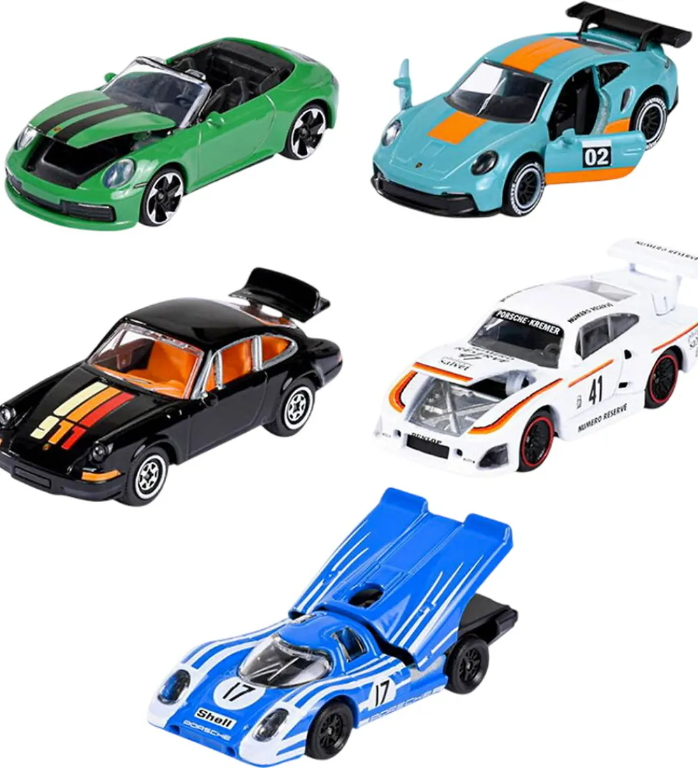 Majorette Biler, Tog Og Køretøjer>Biler - Porsche - 5-pak