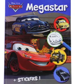 Megastar Malebog>Malebog m. Klistermærker - 128 Sider - Biler