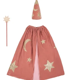 Meri Meri Udklædningstøj>Udklædning - Troldmand - Rosa/Guld m. Stjerner