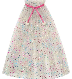 Mimi & Lula Udklædningstøj>Kappe - Tyl - Beige Rainbow Hearts