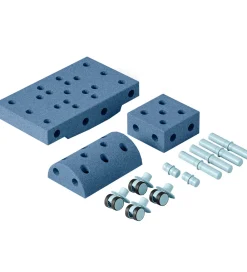 MODU Tumledyr|Motorisk Legetøj>Curiosity Sæt - 14 Dele - 50x30x20 cm - Deep Blue/Sky Blue