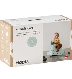 MODU Tumledyr|Motorisk Legetøj>Curiosity Sæt - 14 Dele - 50x30x20 cm - Ocean Mint/Forest G